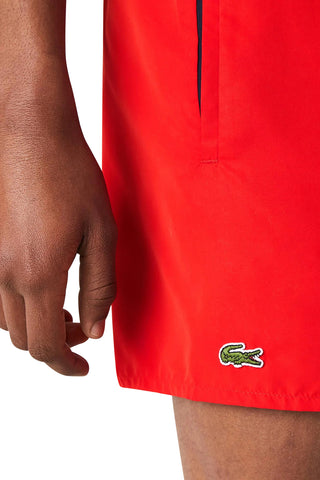 Men's Lacoste Red Taffeta Intense Marine Swim Shorts