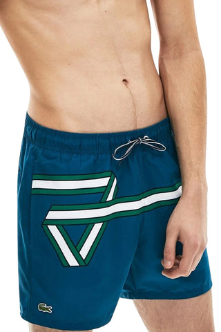 Men's Lacoste Blue Ribbon Print Swim Shorts