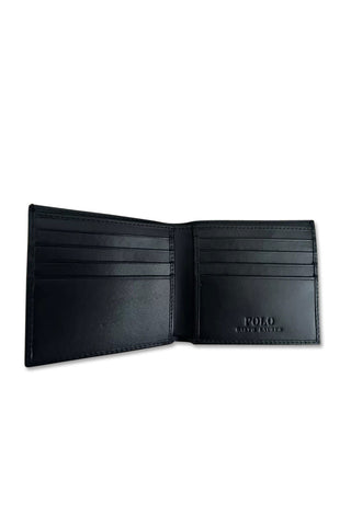 Men's Black Polo Ralph Lauren Multi Pony Leather Billfold Wallet