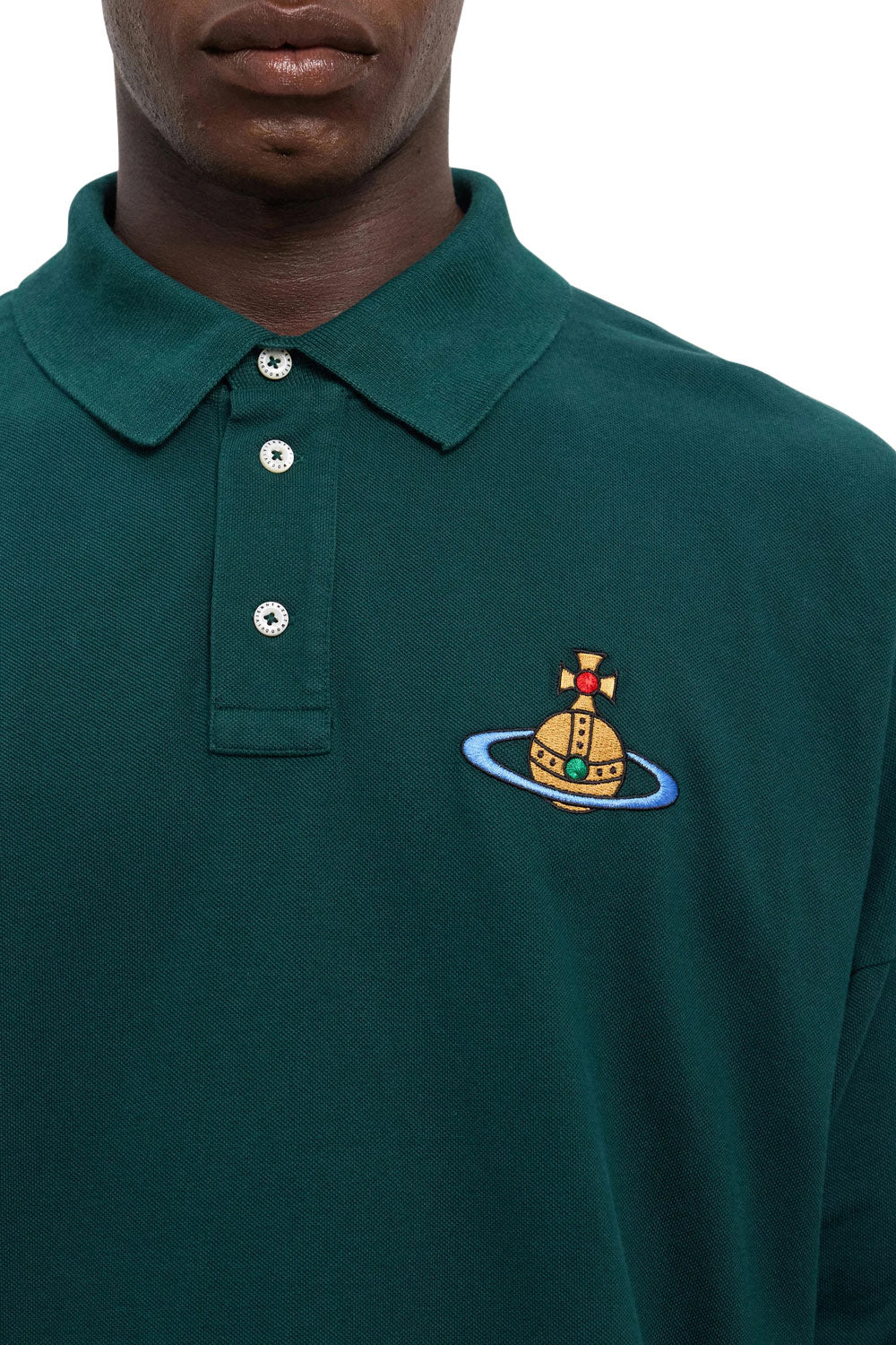 Men's Vivienne Westwood Green Oversized Piqué Polo Shirt