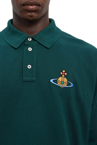 Men's Vivienne Westwood Green Oversized Piqué Polo Shirt