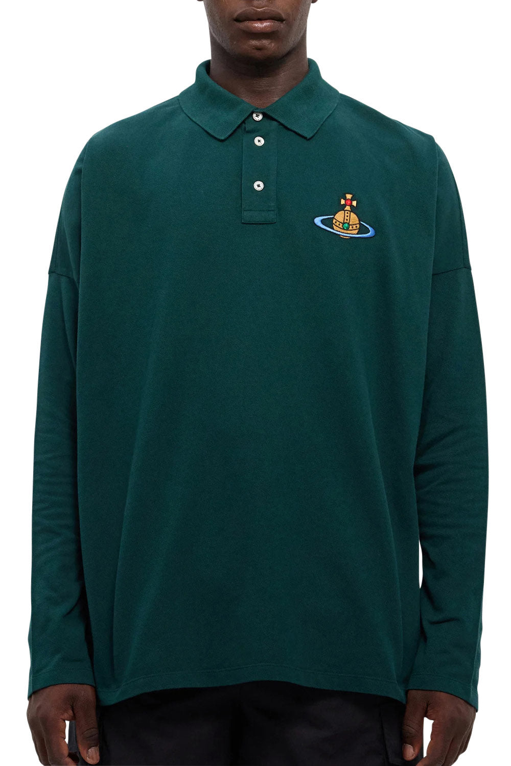 Men's Vivienne Westwood Green Oversized Piqué Polo Shirt