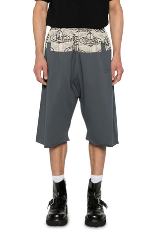 Men's Grey Vivienne Westwood Orb Print Bermuda Shorts
