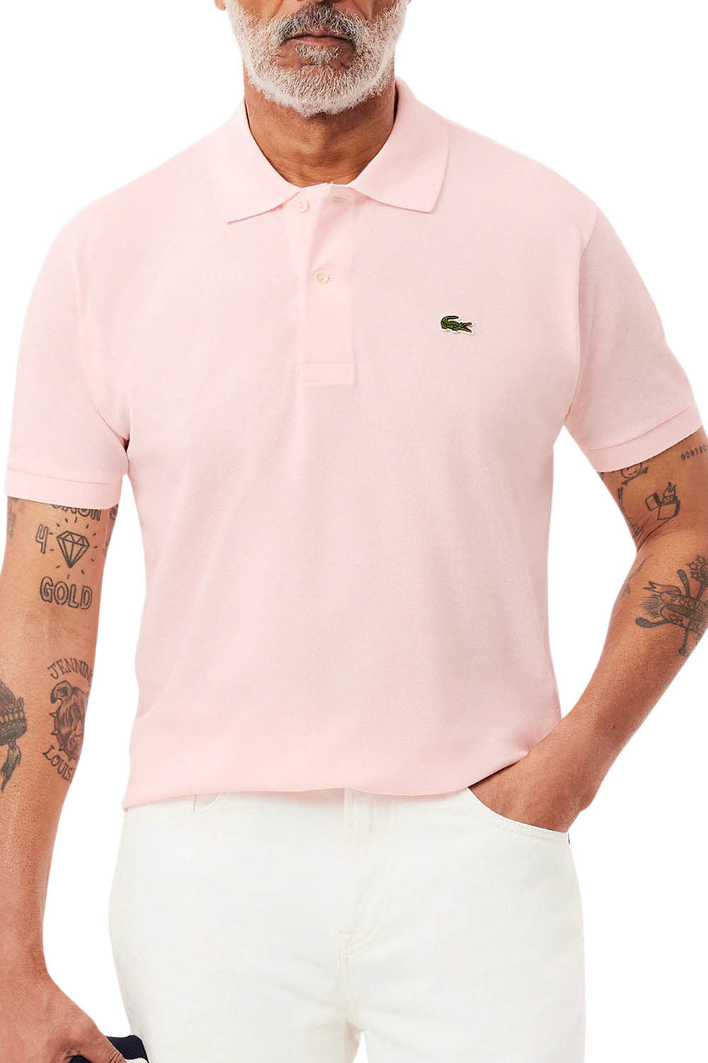 Men's Light Pink Lacoste L1212 Classic Polo T-Shirt