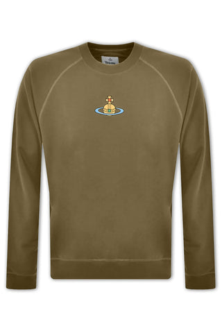 Men's Olive Centre Orb Vivienne Westwood Raglan Sweatshirt