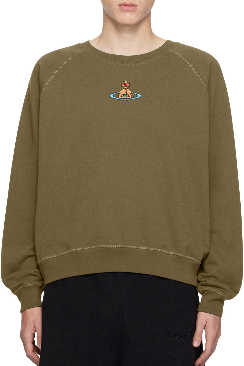Men's Olive Centre Orb Vivienne Westwood Raglan Sweatshirt