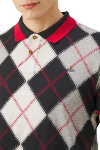 Men's Vivienne Westwood Chequered Multi Colour Classic Argyle Polo Shirt