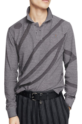 Men's Vivienne Westwood Grey Long Sleeve Polo Shirt