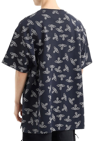 Men's Vivienne Westwood Navy All Over Orb Oversized T-Shirt