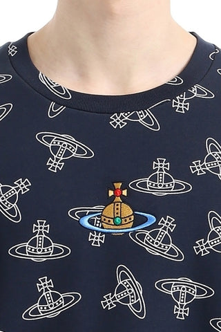 Men's Vivienne Westwood Navy All Over Orb Oversized T-Shirt