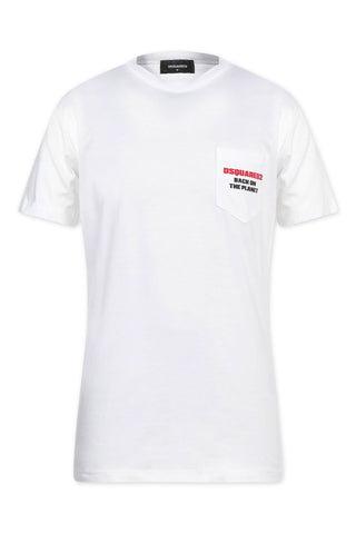 Men's White Dsquared2 Bk On Planet Cool T-Shirt