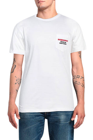 Men's White Dsquared2 Bk On Planet Cool T-Shirt