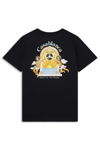 Men's Black Casablanca Studio De Musique Printed T-shirt