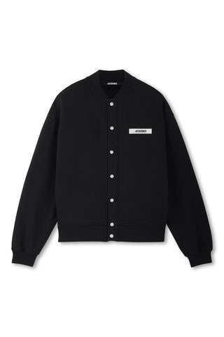 Men's Black Jacquemus Gros Grain Patch Logo Cardigan