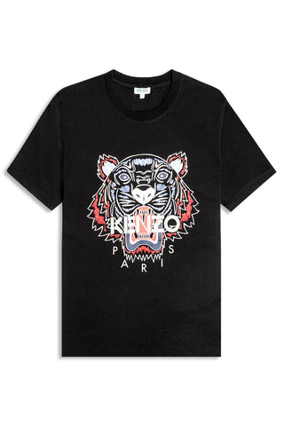 Men's Black Kenzo Classic Blue/Red Tiger T-Shirt