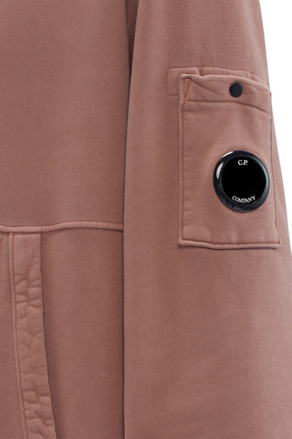Men's C.P. Company Lens-Detail Cotton Cedar Wood Hooded Sweatshirt