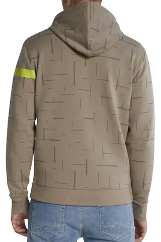 Men's Sand/Light Green Hugo Boss Full Zip Logo Stripe Hoodie