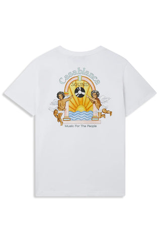 Men's White Casablanca Studio De Musique Printed T-shirt