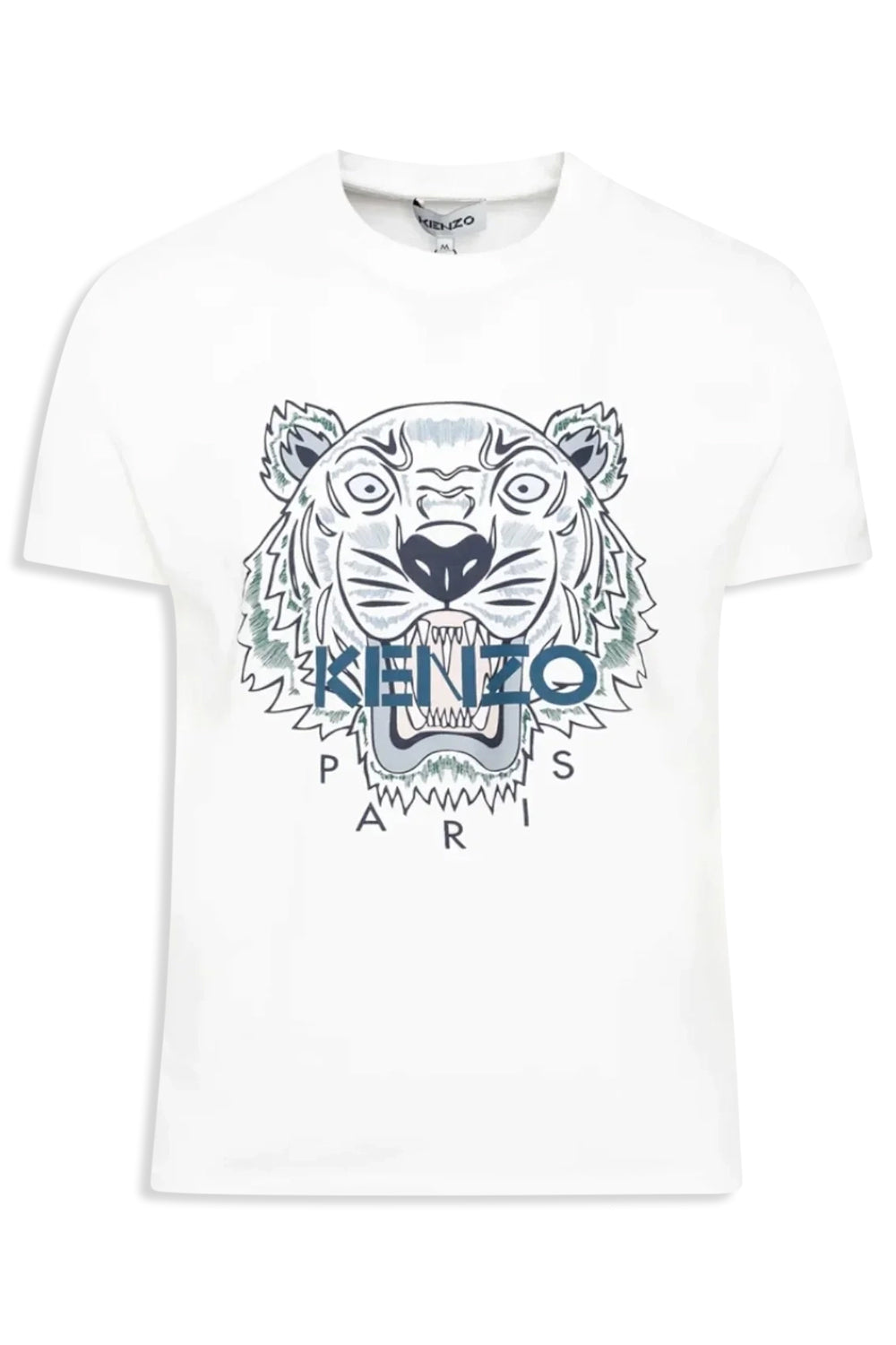 Men's White Kenzo Classic Green/Blue Tiger T-Shirt
