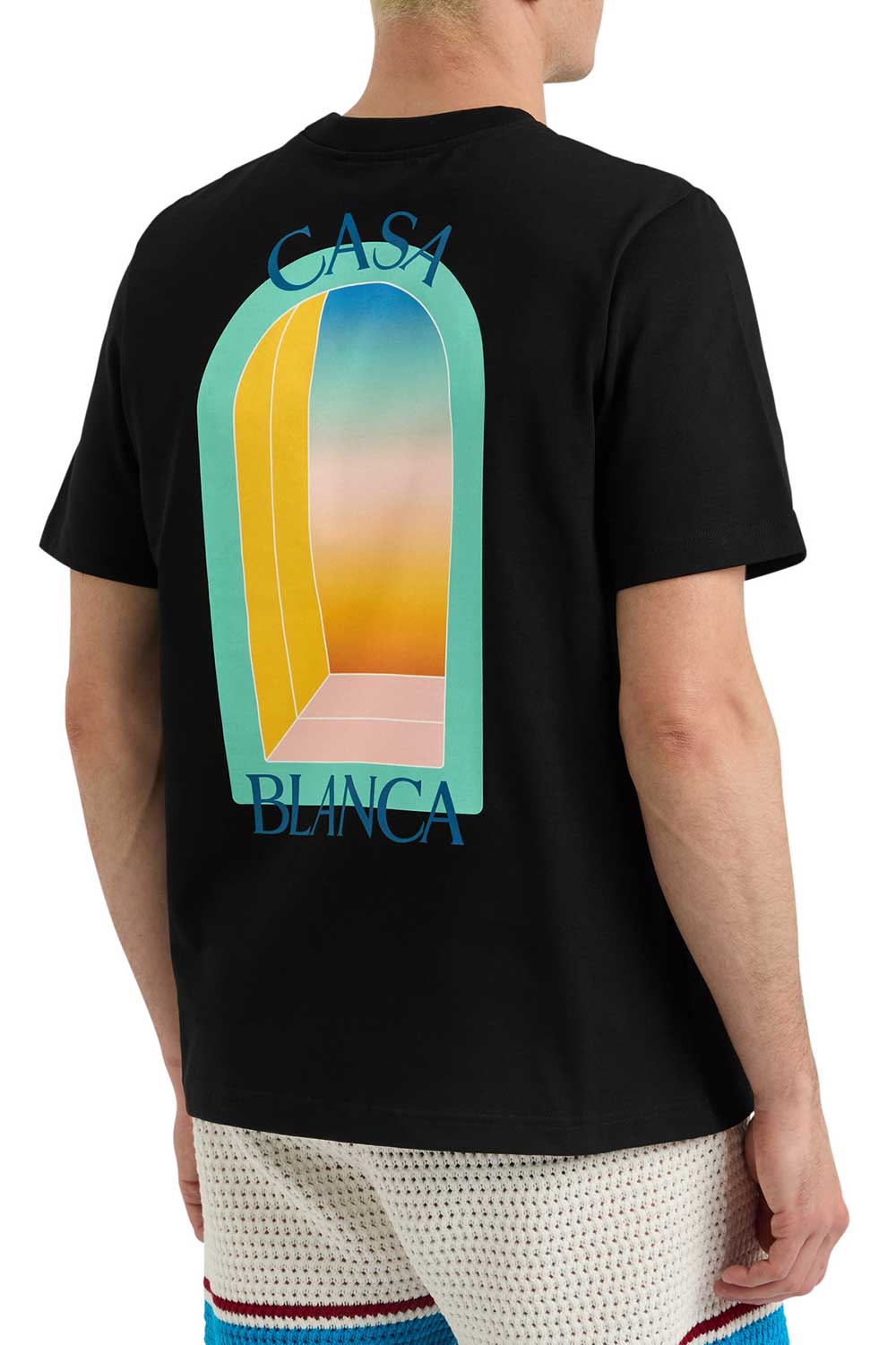 Men's Black Casablanca L'Arche Colore Print T-Shirt