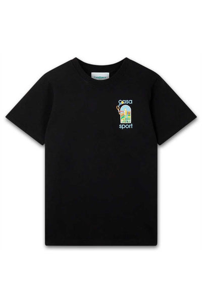 【関税込み】Casablanca ブラック Le Jeu Colore Tシャツ Casablanca Le Jeu T-Shirt – Organic Cotton Sports Icon Tee