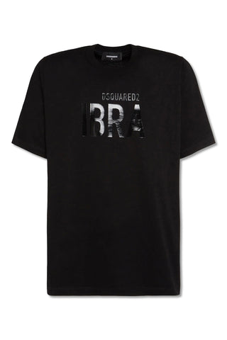 Men's Black Dsquared2 Ibra Graphic Print T-Shirt