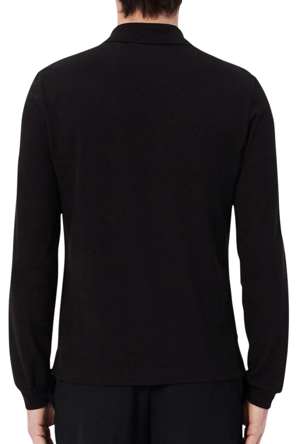 Men's Black Lacoste L1212 Classic Long Sleeve Polo T-Shirt