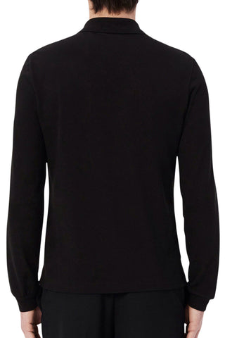 Men's Black Lacoste L1212 Classic Long Sleeve Polo T-Shirt