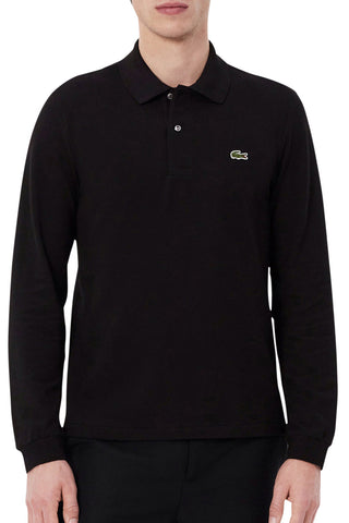Men's Black Lacoste L1212 Classic Long Sleeve Polo T-Shirt