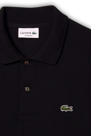 Men's Black Lacoste L1212 Classic Long Sleeve Polo T-Shirt