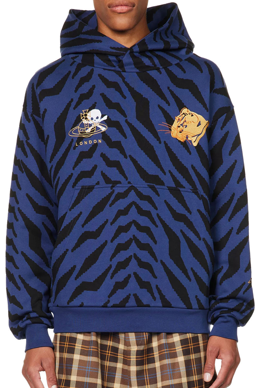Men's Blue Vivienne Westwood Chaos Tiger Print Hoody