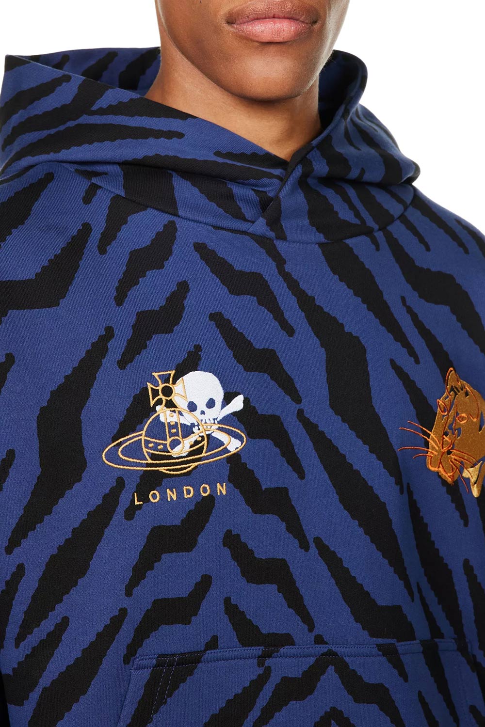 Men's Blue Vivienne Westwood Chaos Tiger Print Hoody