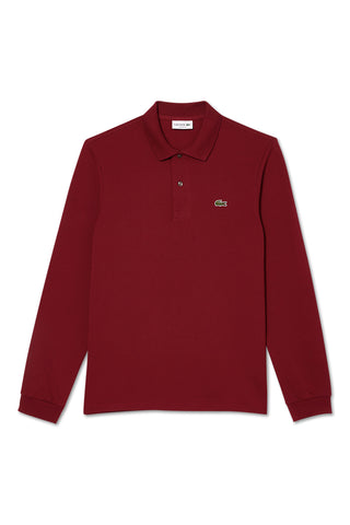 Men's Bordeaux Lacoste L1212 Classic Long Sleeve Polo T-Shirt