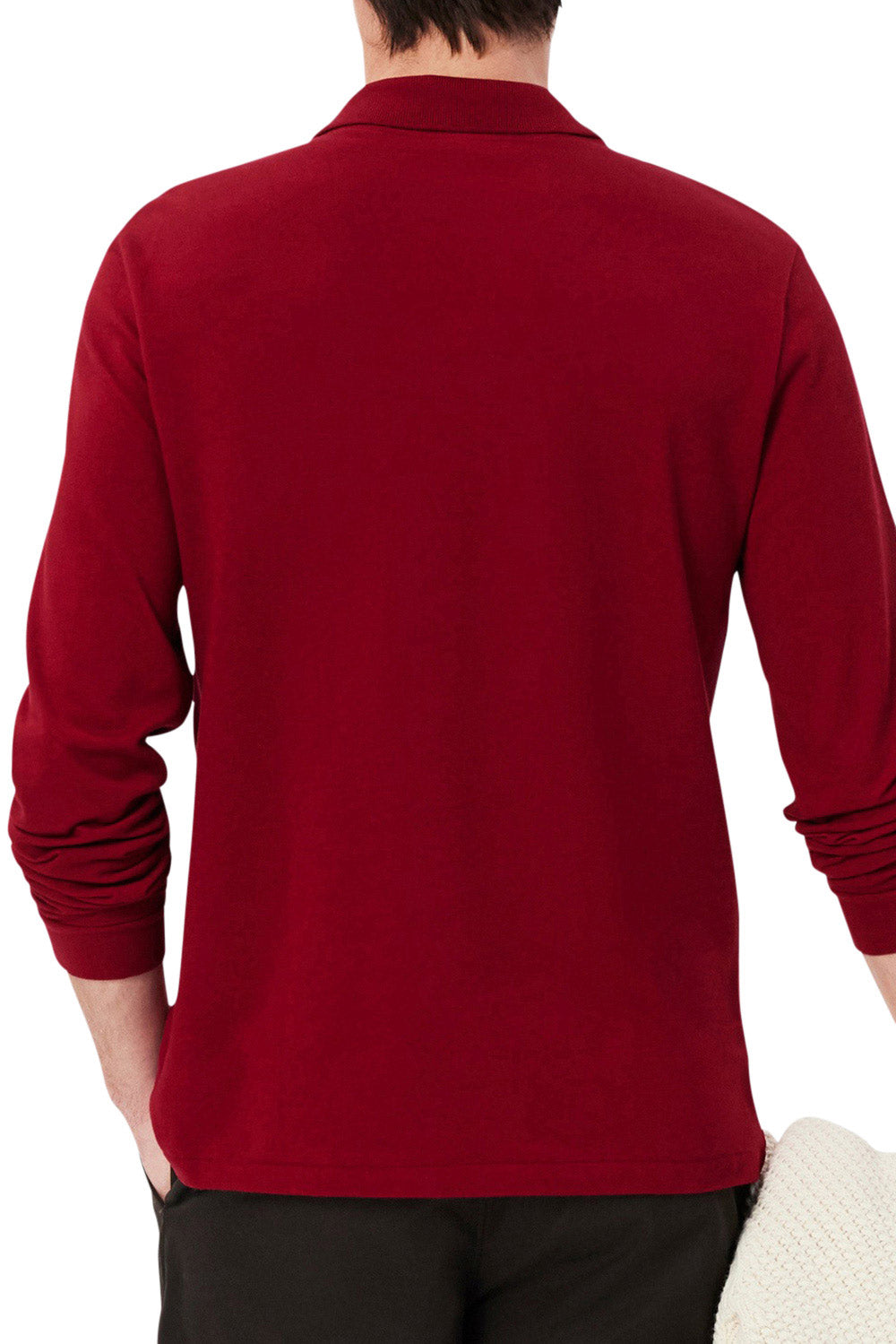 Men's Bordeaux Lacoste L1212 Classic Long Sleeve Polo T-Shirt