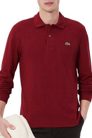Men's Bordeaux Lacoste L1212 Classic Long Sleeve Polo T-Shirt
