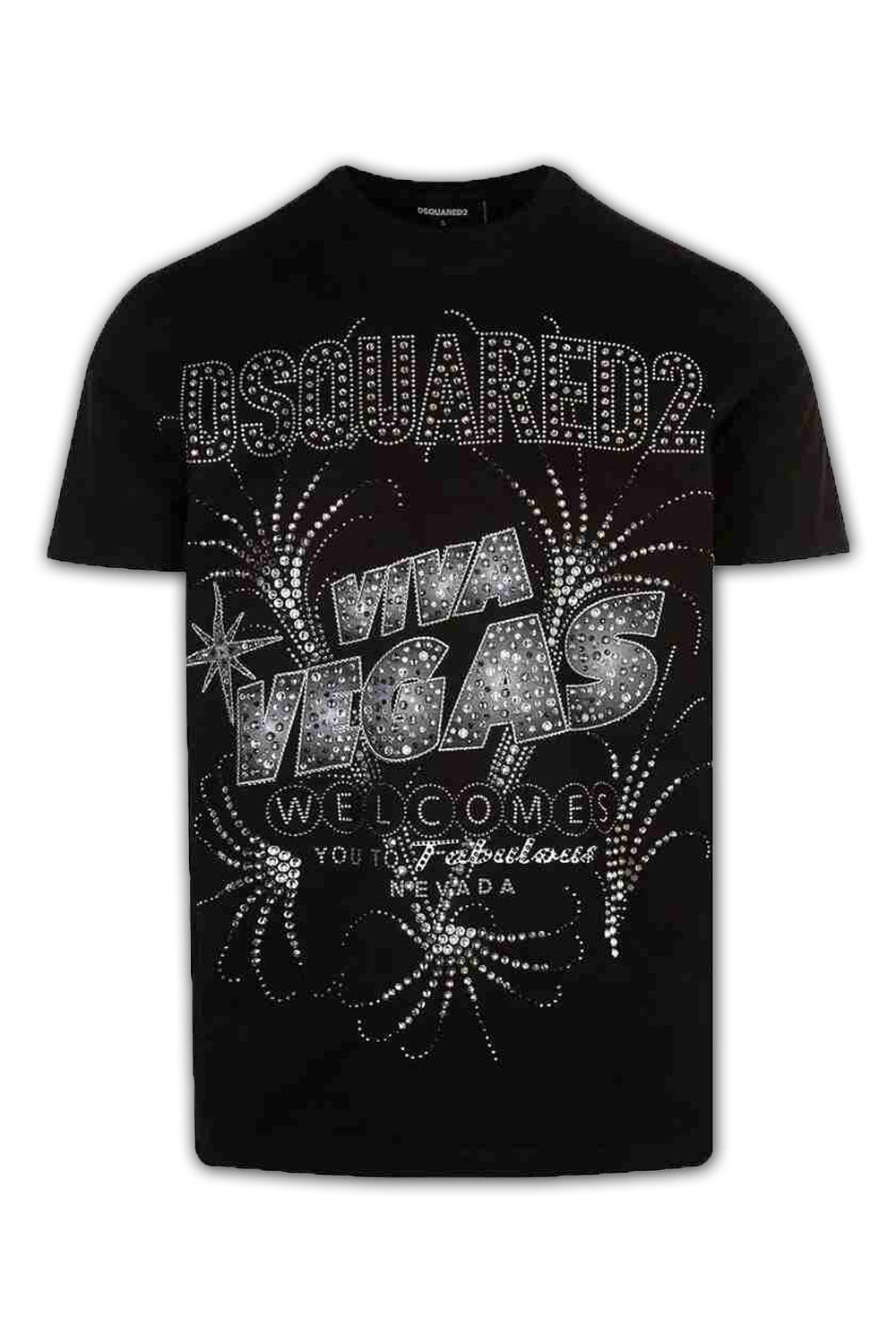 Men's Black Dsquared2 Cigarette Viva Vegas T-Shirt