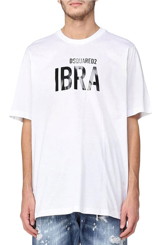 Men's White Dsquared2 Ibra Graphic Print T-Shirt