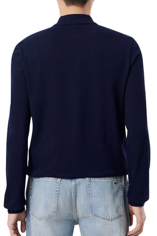 Men's Midnight Blue Lacoste L1212 Classic Long Sleeve Polo T-Shirt