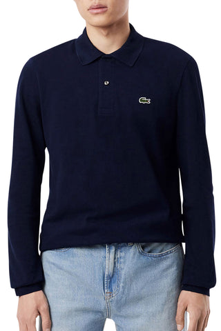 Men's Midnight Blue Lacoste L1212 Classic Long Sleeve Polo T-Shirt