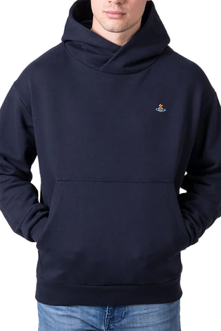 Men's Navy Vivienne Westwood  Embroidered Orb Hooded Sweatshirt