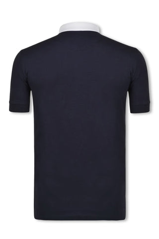 Men's Navy Vivienne Westwood Contrasting White Collar Polo Shirt