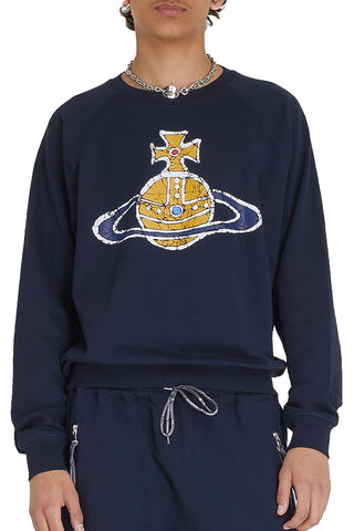 Men's Navy Vivienne Westwood Time Machine Raglan Sweatshirt