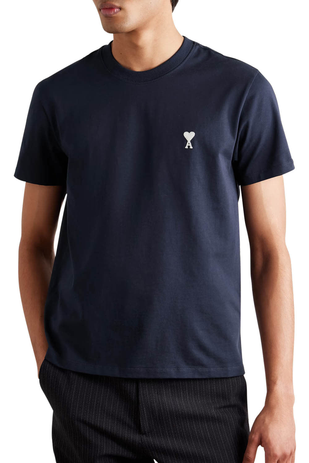 Men's Night Blue Ami Paris 'Ami De Coeur' Cotton T-Shirt