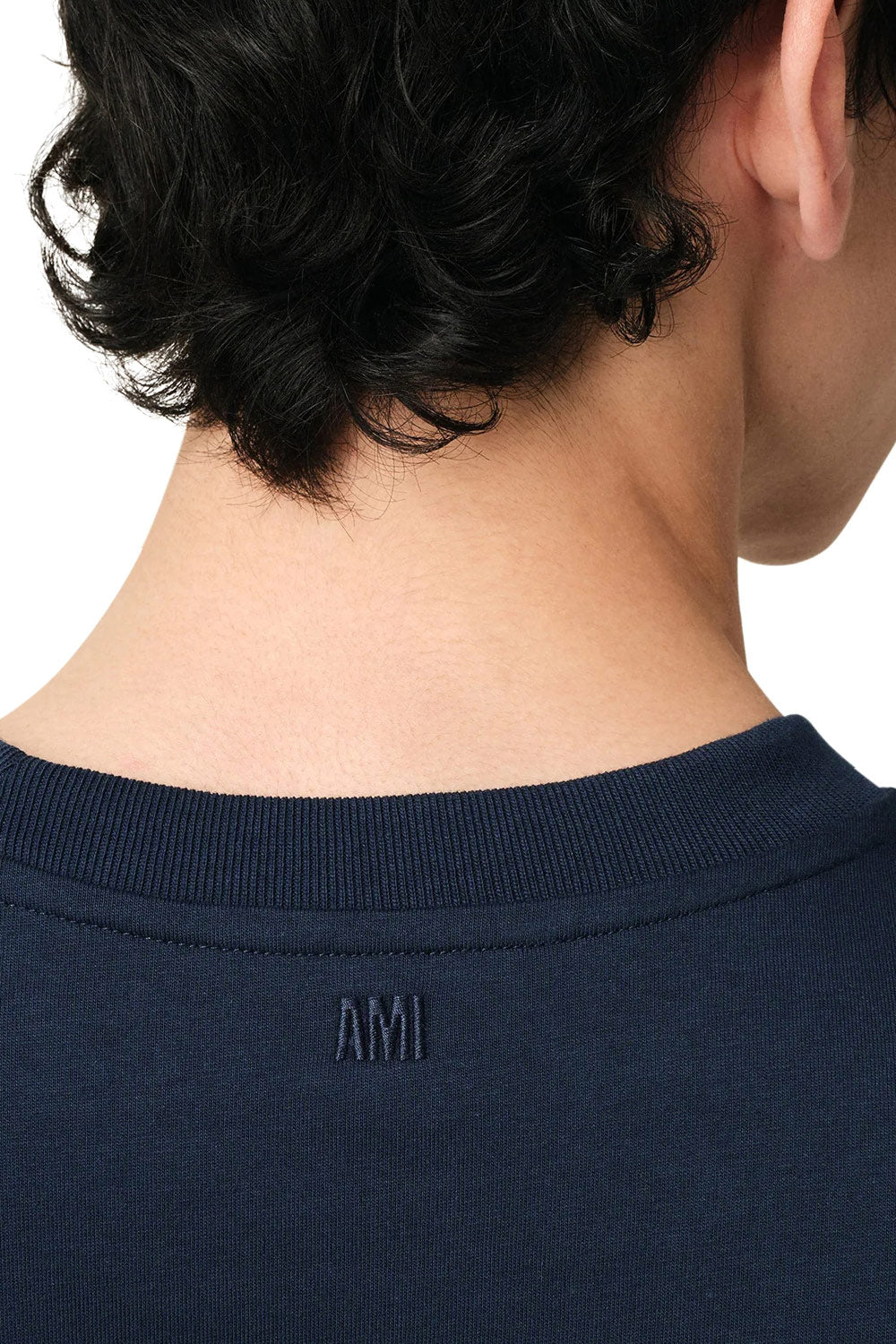 Men's Night Blue Ami Paris 'Ami De Coeur' Cotton T-Shirt