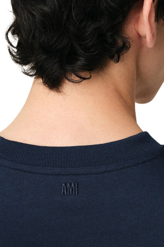 Men's Night Blue Ami Paris 'Ami De Coeur' Cotton T-Shirt