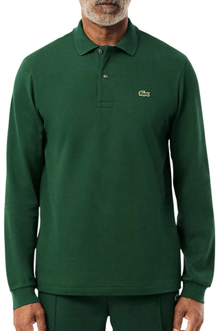 Men's Pine Green Lacoste L1212 Classic Long Sleeve Polo T-Shirt