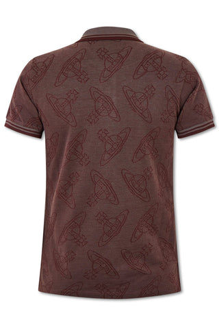 Men's Vivienne Westwood Brown Khaki All Over Orb Classic Polo Shirt
