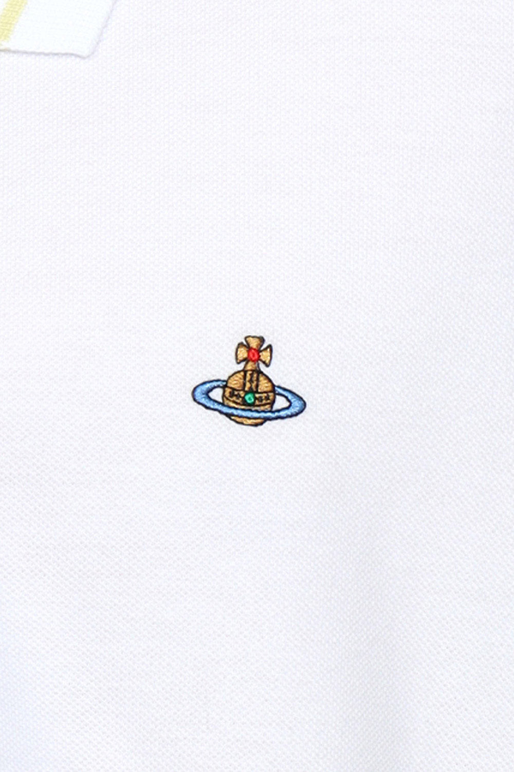 Men's Vivienne Westwood White & Yellow Striped Polo Shirt