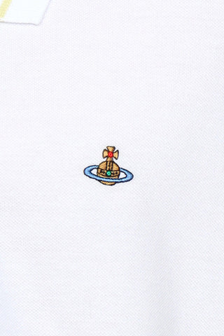 Men's Vivienne Westwood White & Yellow Striped Polo Shirt