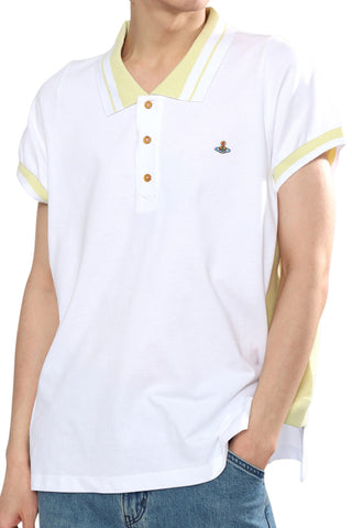 Men's Vivienne Westwood White & Yellow Striped Polo Shirt
